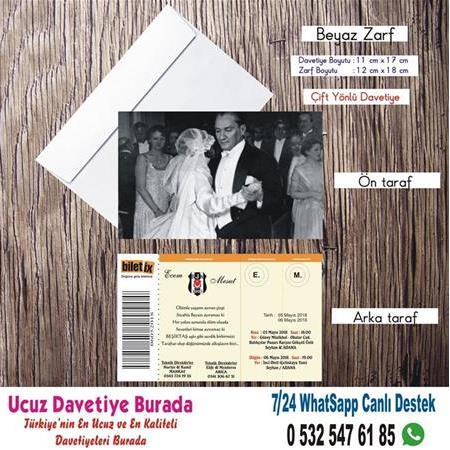 Beşiktaş Düğün Davetiyesi - 5624  - BİLGİ ve FİYAT İÇİN WHATSAPP : 0 532 547 61 85