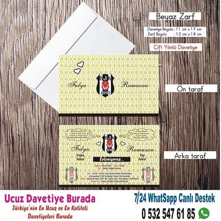 Beşiktaş Düğün Davetiyesi - 54986  - BİLGİ ve FİYAT İÇİN WHATSAPP : 0 532 547 61 85
