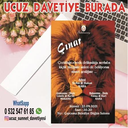 UCUZ SÜNNET DAVETİYESİ -1007 - BİLGİ ve SİPARİŞ İÇİN WHATSAPP : 0 532 547 61 85