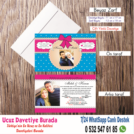 Resimli Ucuz Davetiyeler - 5829- BİLGİ ve FİYAT İÇİN WHATSAPP : 0 532 547 61 85