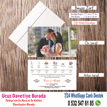 Resimli Ucuz Davetiyeler - 5837- BİLGİ ve FİYAT İÇİN WHATSAPP : 0 532 547 61 85