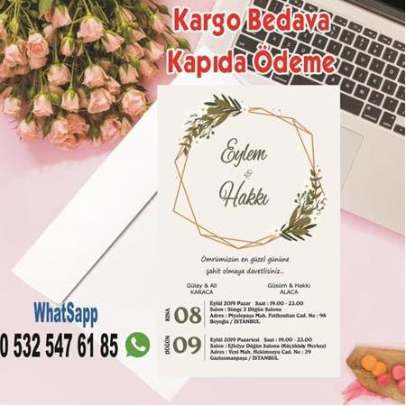 KÖRFEZ BAYRAKLI İZMİR UCUZ DÜĞÜN DAVETİYESİ - BİLGİ VE SİPARİŞ İÇİN WHATSAPP : 0 532 547 61 85