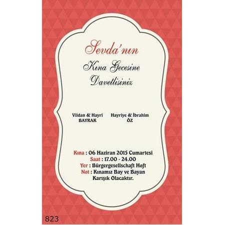 UCUZ KINA DAVETİYESİ -  NO : 823- BİLGİ ve FİYAT İÇİN WHATSAPP : 0 532 547 61 85