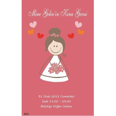 UCUZ KINA DAVETİYESİ -  NO : 831- BİLGİ ve FİYAT İÇİN WHATSAPP : 0 532 547 61 85