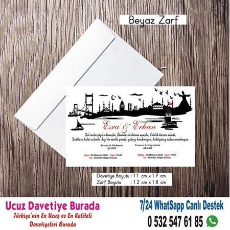 İstanbul Düğün Davetiyeleri - 500 ADET DAVETİYE 150 TL (zarfsız)-219- WHATSAAP : 0 532 547 61 85