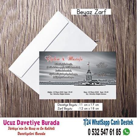 Kız Kulesi Düğün Davetiyeleri -225- BİLGİ ve SİPARİŞ İÇİN WHATSAPP : 0 532 547 61 85