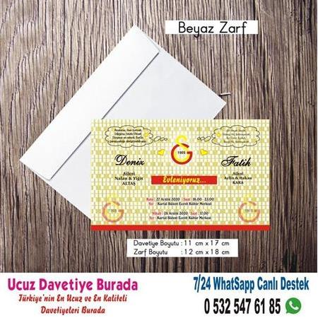 Galatasaray Ucuz Düğün Davetiye- 500 ADET DAVETİYE 150 TL (zarfsız) -102- WHATSAAP : 0 532 547 61 85