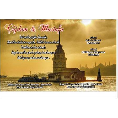 KIZ KULESİ DÜĞÜN DAVETİYESİ 03E- BİLGİ ve SİPARİŞ İÇİN WHATSAPP : 0 532 547 61 85