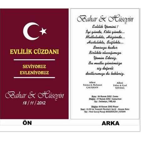 MUĞLA EVLİLİK CÜZDANI DAVETİYE - BİLGİ ve FİYAT İÇİN WHATSAPP : 0 532 547 61 85