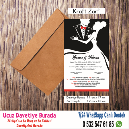 GELİN DAMAT DAVETİYE 500 ADET 150 TL - no: 282 -BİLGİ-NUMUNE İÇİN WHATSAAP EKLEYİN : 0532 547 61 85